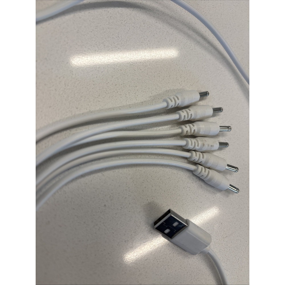 USB to DC Power Splitter Cable X6 5.5mm X 2.1mm Barrel Plugs - Picture 4 of 8